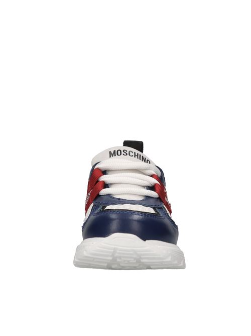 Sneakers in pelle ed ecopelle MOSCHINO | 80450 TRESOR/GINEVRABIANCO-BLU-ROSSO-NERO